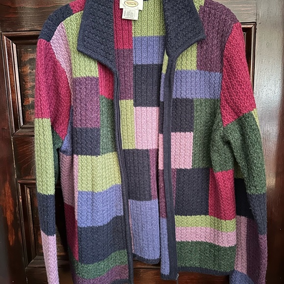Talbots Multicolor Patchwork Cardigan - Picture 1 of 2
